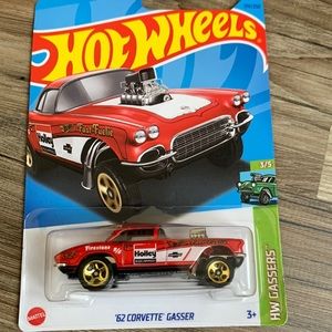 Hot Wheels 1962 Chevy Chevrolet Corvette Gasser Red Race Car Hotwheels 2023 🆕